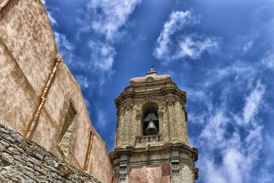 Low angle view of church against blue sky