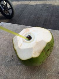 Close-up of food on wooden table