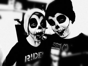 Close-up of boy with mask