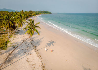 Scenic view of beach against sky, chumpon thailand 