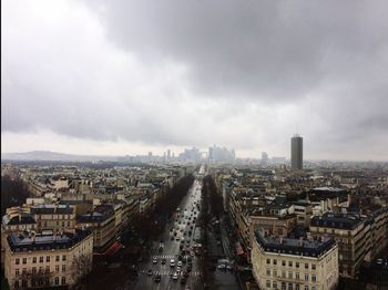 High angle view of buildings in city