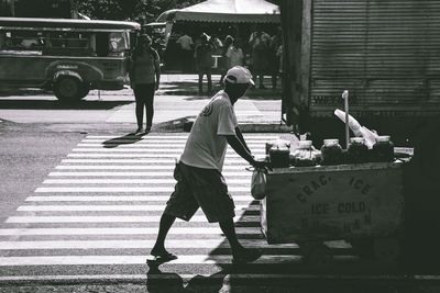 Woman standing in city