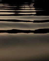 Scenic view of lake against sky at sunset