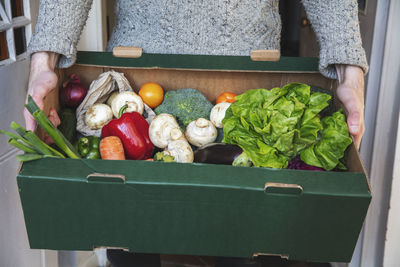 High angle view of food on table