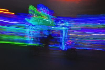 Multi colored light painting at night