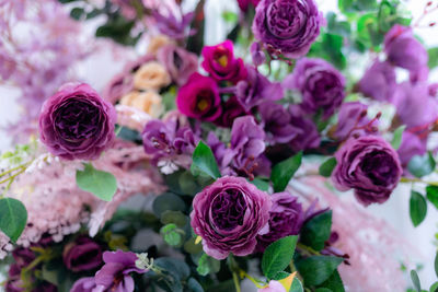 Close-up of pink rose bouquet