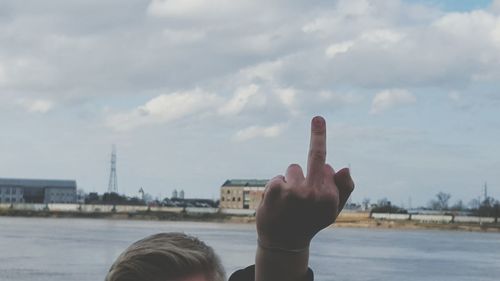 Cropped image of man in water