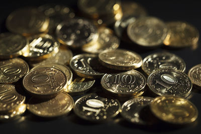 Close-up of coins