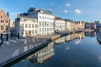 Reflection of buildings in canal