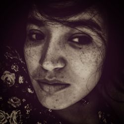 Close-up portrait of young woman