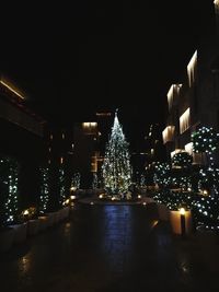 Illuminated city at night