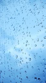 Full frame shot of wet glass window