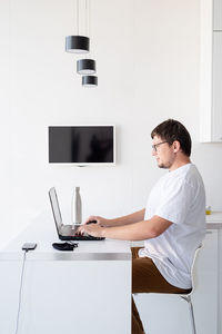 Man working on table