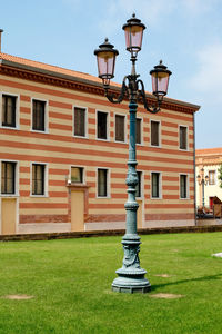 Street light in front of building