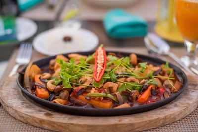 Close-up of food in bowl on table