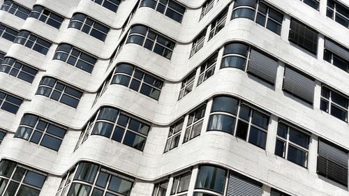 Low angle view of modern apartment building