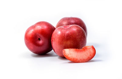 Close-up of apple against white background