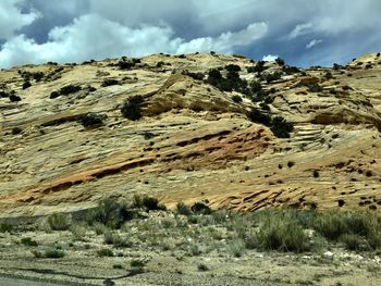 Scenic view of desert against sky