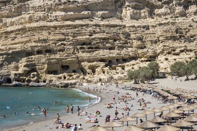 People at beach in matala