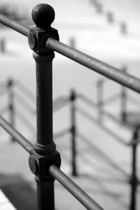 Close-up of railing on bridge