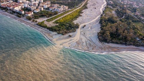 High angle view of beach