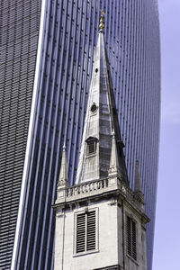 Low angle view of modern building against sky