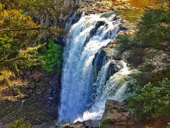 Close-up of waterfall