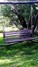 Empty bench in park