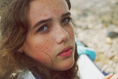 Close-up portrait of young woman