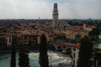 Bridge over river in city