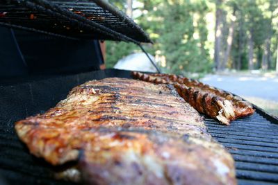 Close-up of leaf on wood