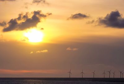 Scenic view of sea during sunset