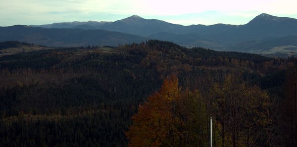 Scenic view of mountains against sky