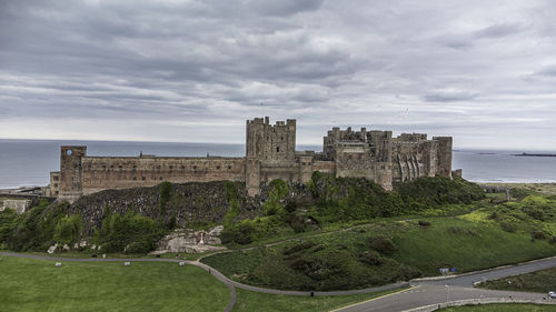 Bamburgh castle from above