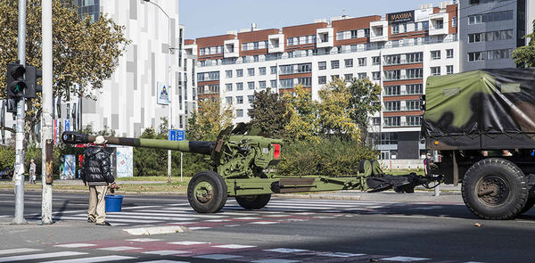 Cars parked in front of building