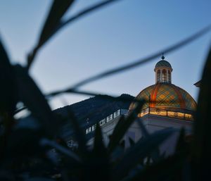 Low angle view of statue against sky