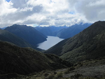 Scenic view of mountains against sky