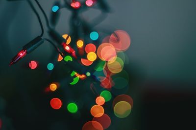 Defocused image of illuminated string lights