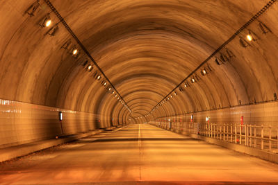 Illuminated empty tunnel