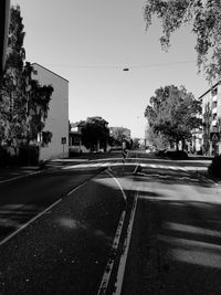 View of city street against clear sky