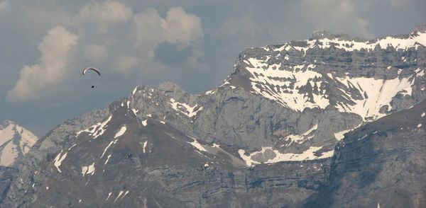 Panoramic view of mountains against sky