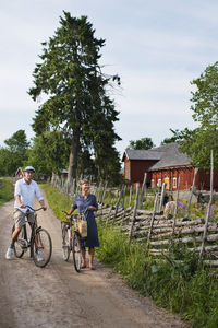 Mature couple cycling, sweden