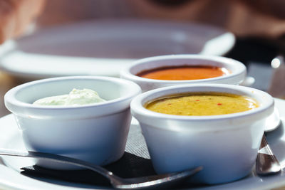 Close-up of tea served on table