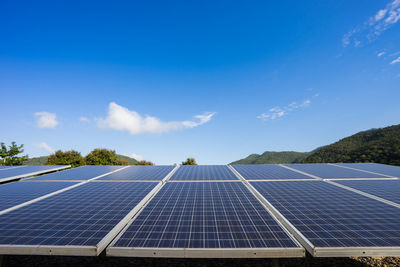 Solar panels against blue sky