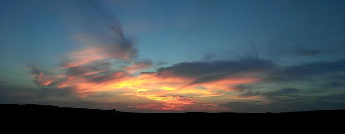 Silhouette of landscape at sunset