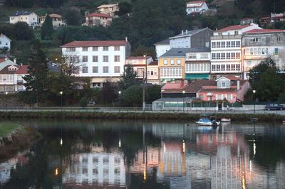 Reflection of buildings in water