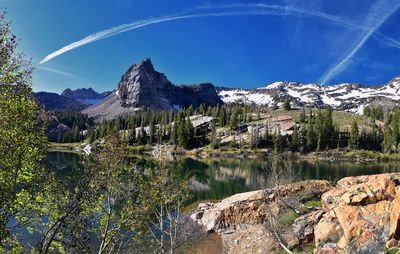 Lake blanche panorama wasatch front rocky mountains twin peaks wilderness big cottonwood canyon utah