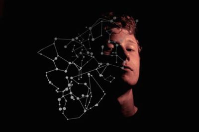 Close-up of hands over black background