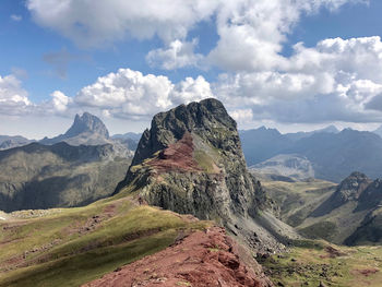 Scenic view of rocky mountains against sky