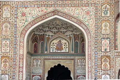 Low angle view of ornate ceiling of building